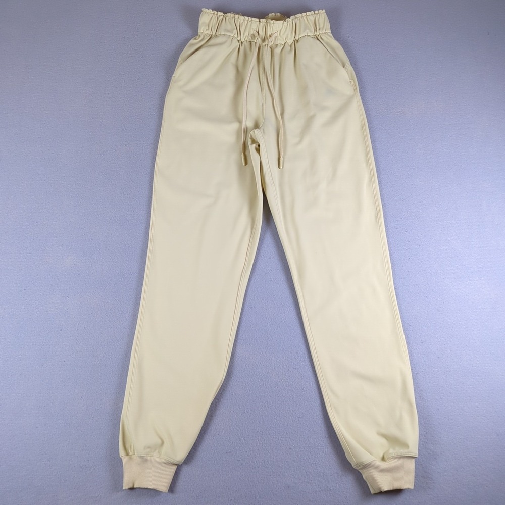 Lululemon Stretch High Rise Jogger Pants Womens 2 Prosecco Yellow Stretch Relax